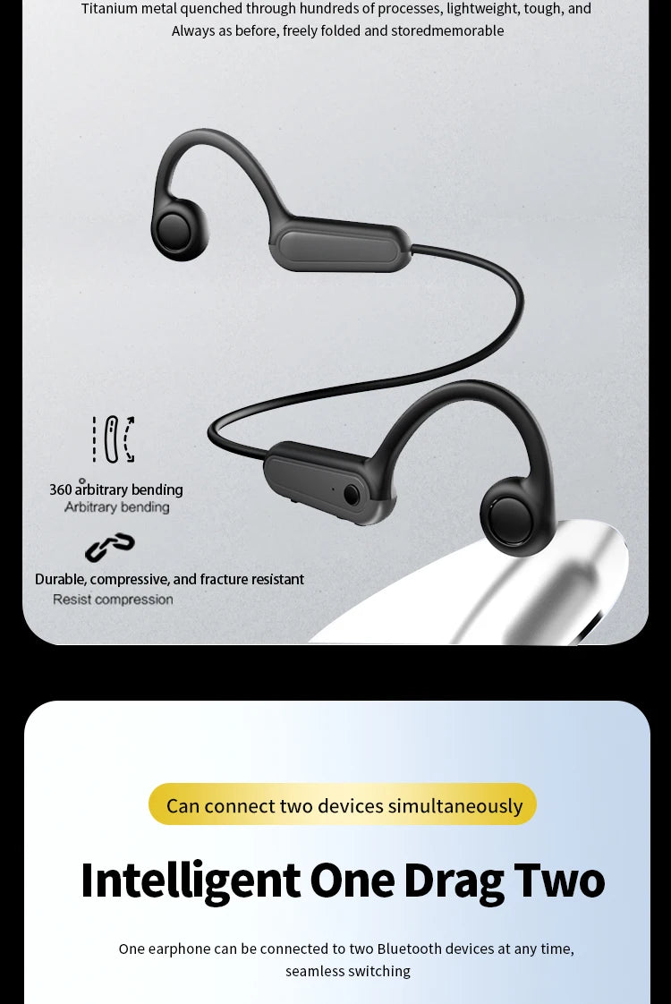 Xiaomi Mijia Bone Conduction Earphones Bluetooth 5.3 Sports Wireless Headphones Ear Hook Waterproof Headset for Running Driving