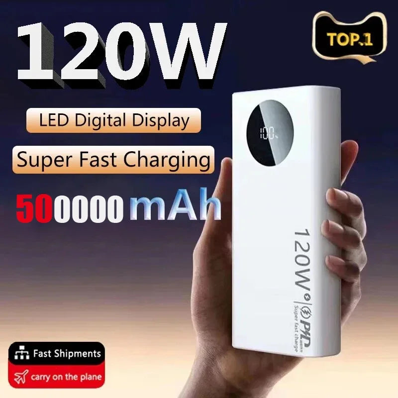 Xiaomi 50000mAh High Capacity Power Bank 120W Fast Charging Powerbank Portable Battery Charger For iPhone Samsung Huawei 2025