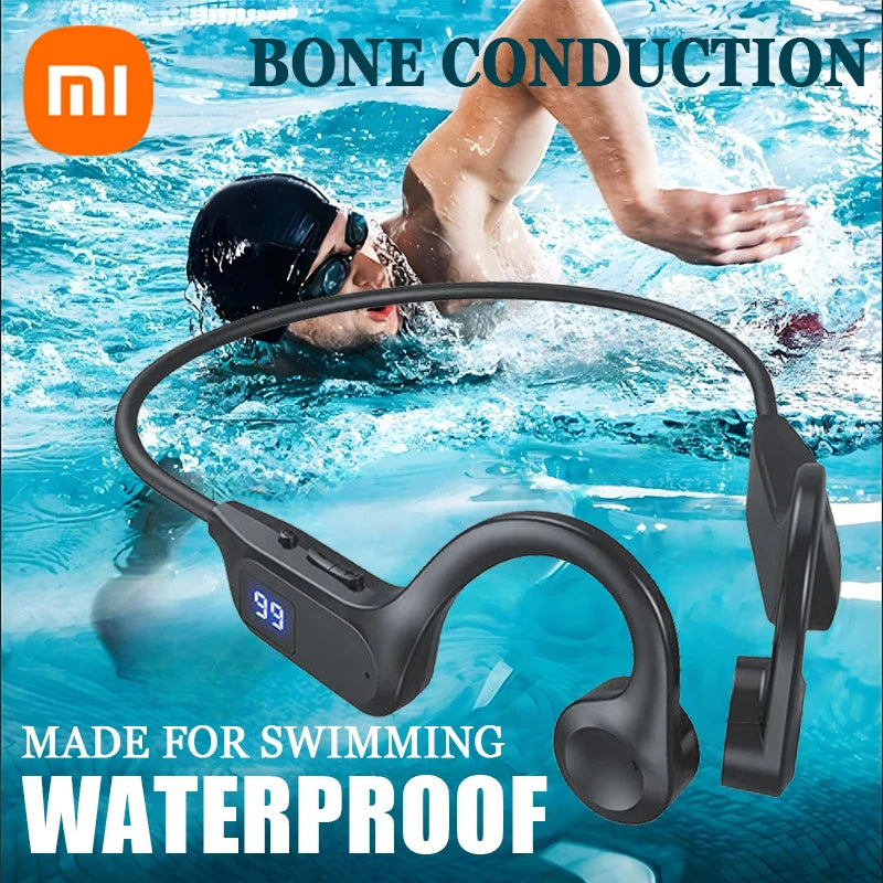 Xiaomi Fone de Ouvido com Condução Óssea Sem Fio Bluetooth Para Natação ou Qualquer outro esporte Com Microfone